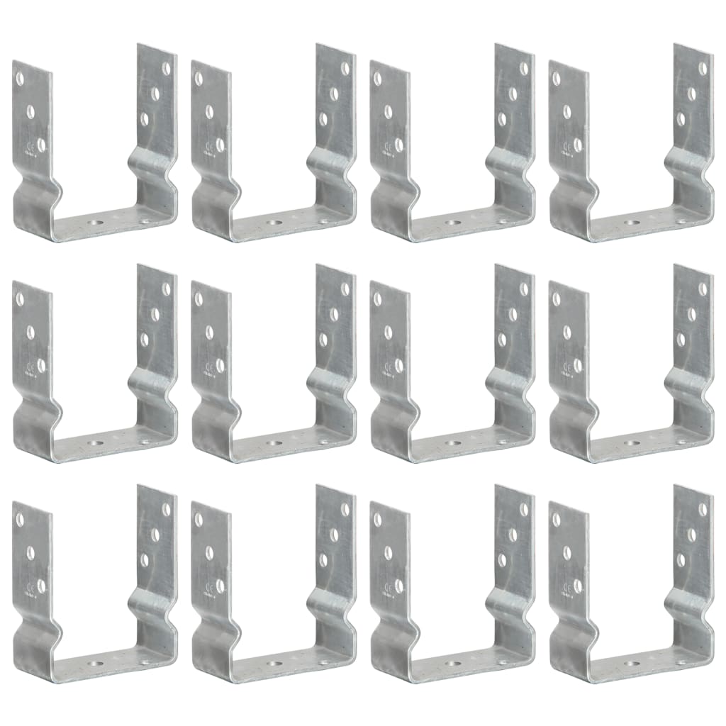 Stolpestøtte 12 Stk Sølv 12x6x15 cm Galvaniseret Stål