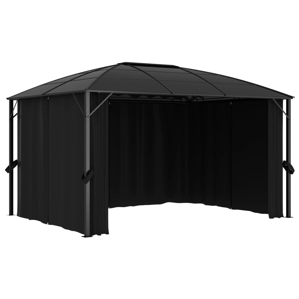 Pavillon med Gardiner 400 x 300 x 265 cm Antracit