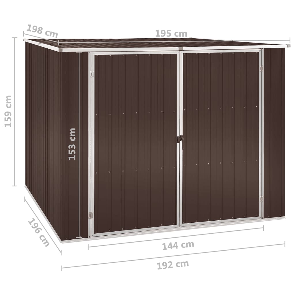 Redskabsskur Brun 195x198x159 cm Galvaniseret stål