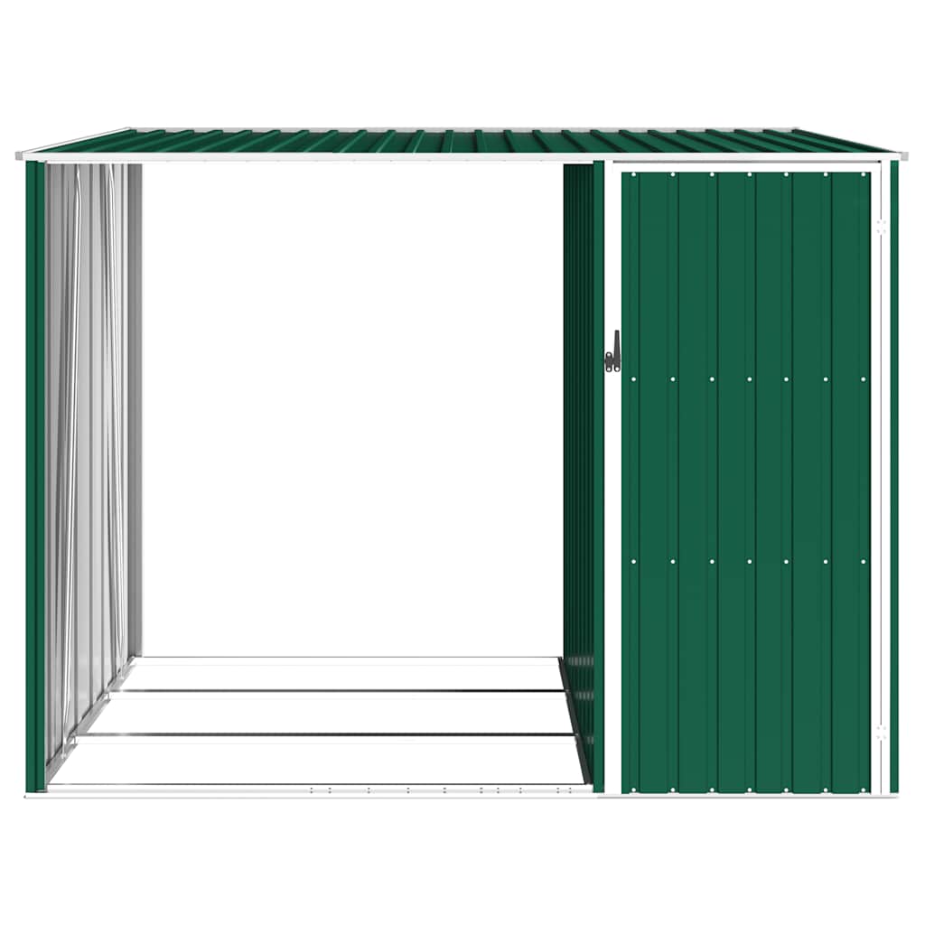 Garten Brennholzlager Grün 245x98x159 cm Verzinkter Stahl