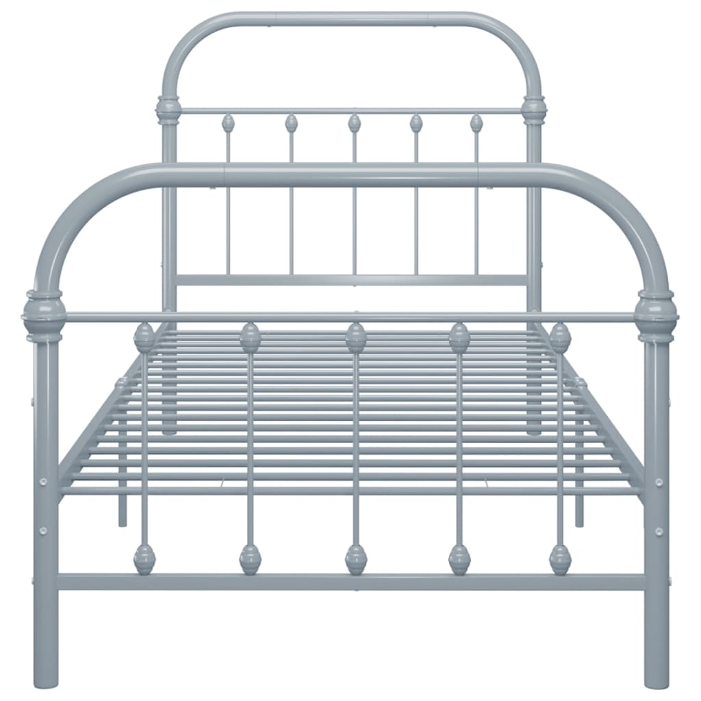 Bettgestell Grau Metall 90×200 cm