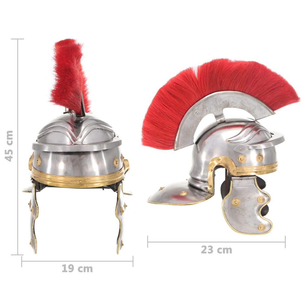 Roman Soldier Hjelm Antik Replika til LARP Silver Steel