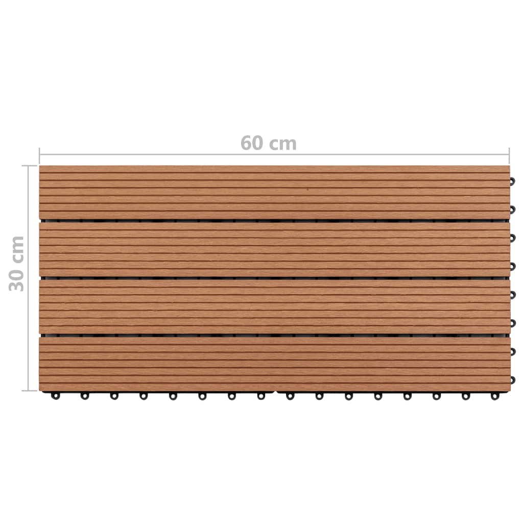 WPC fliser 60×30 cm 6 stk 1m² Brun