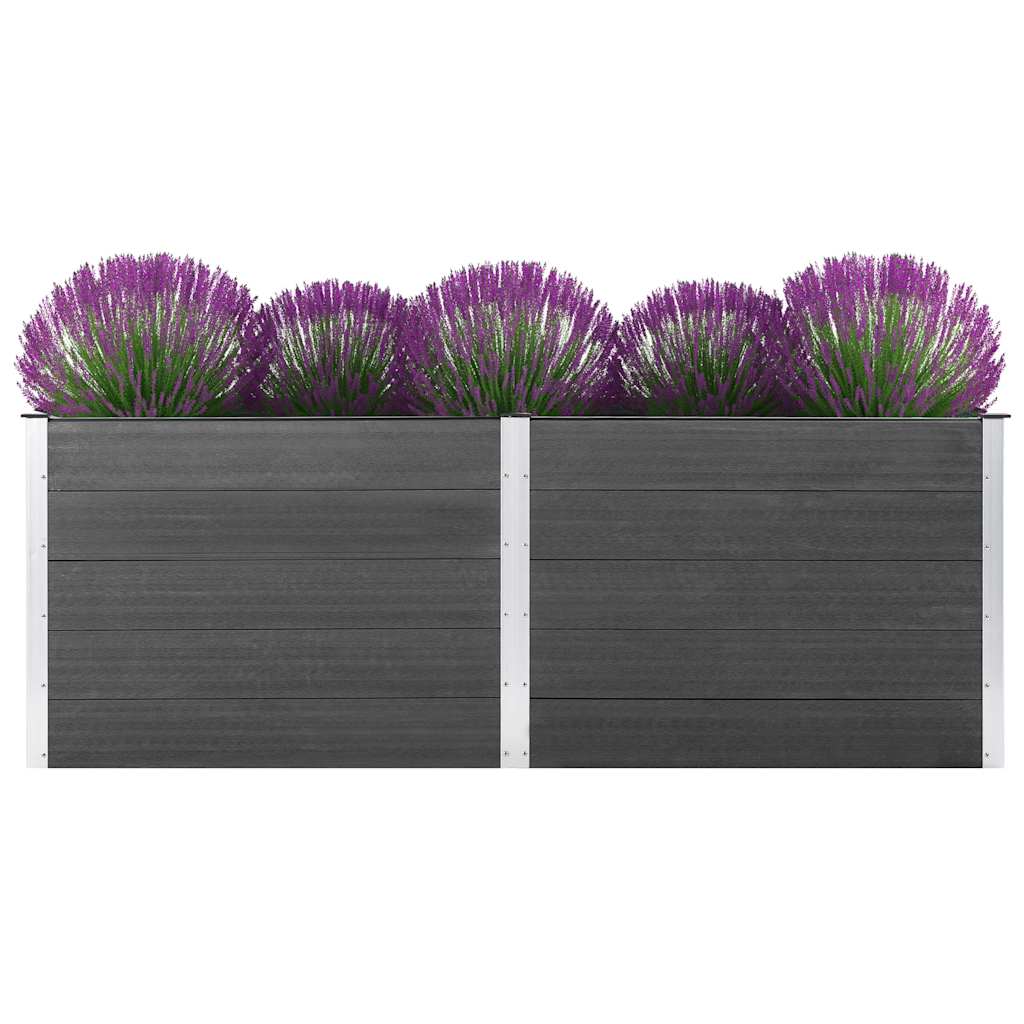 Garten-Hochbeet 250 x 100 x 91 cm WPC Grau