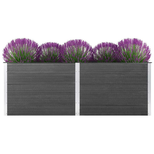 Garten-Hochbeet 250 x 100 x 91 cm WPC Grau