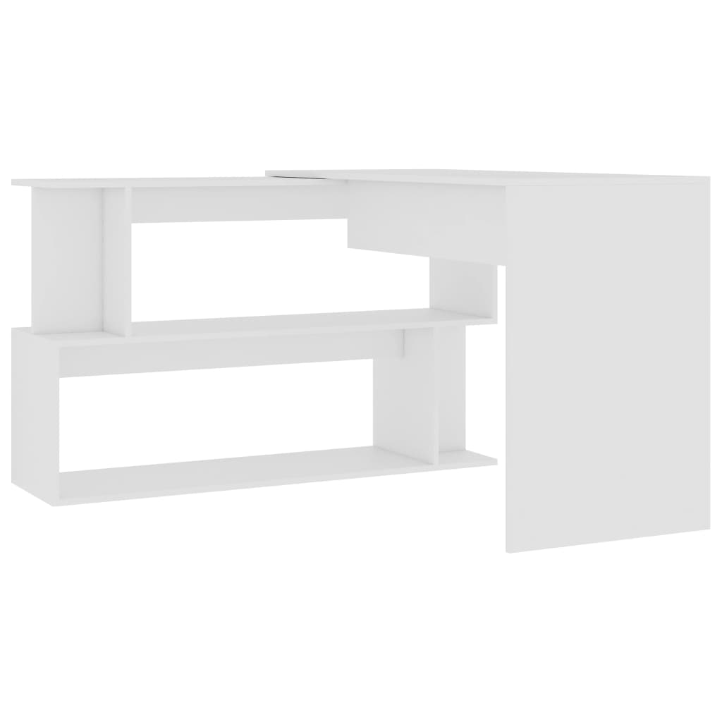 Hjørneskrivebord Hvid 200x50x76 cm Træmateriale