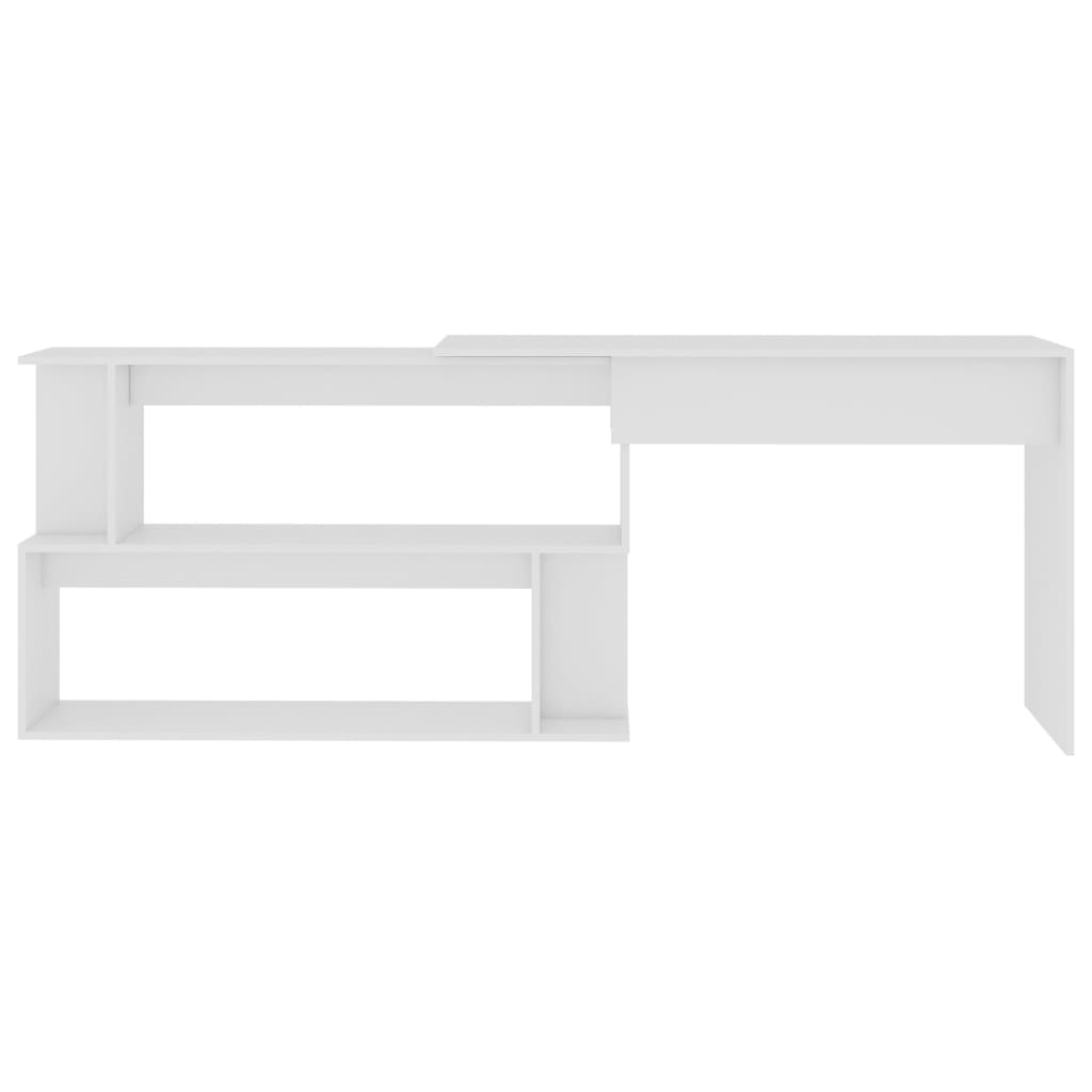 Hjørneskrivebord Hvid 200x50x76 cm Træmateriale