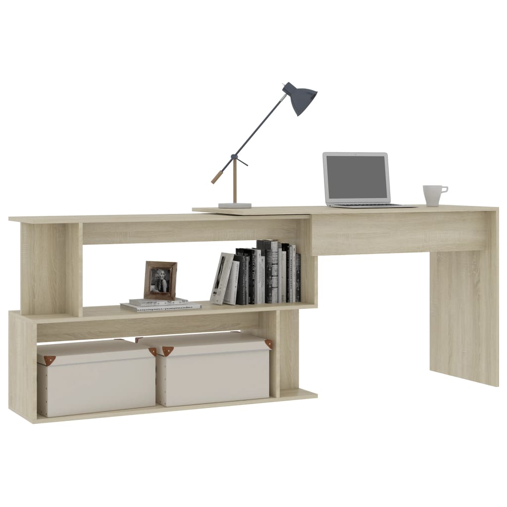 Hjørneskrivebord Sonoma Eg 200x50x76 cm Træmateriale