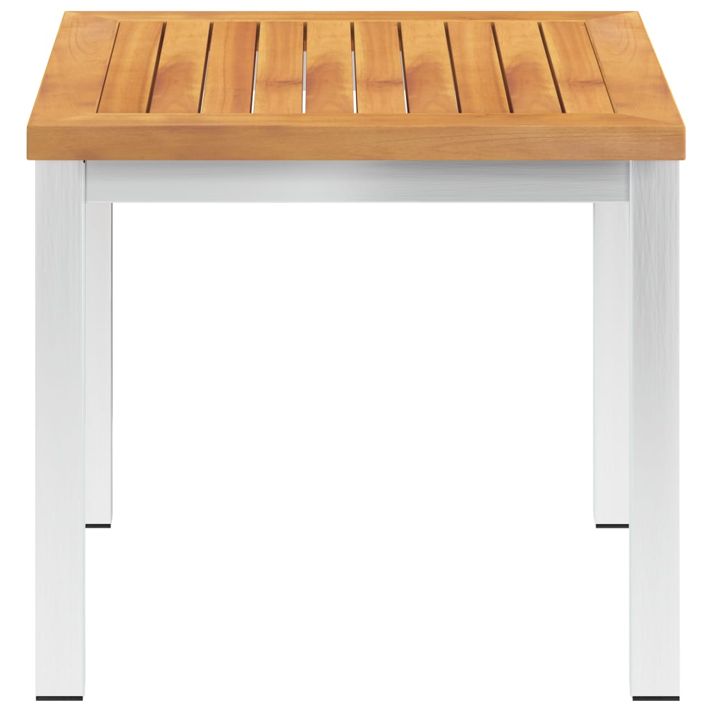 Garten-Beistelltisch 45x45x38 cm Massivholz Akazie & Edelstahl