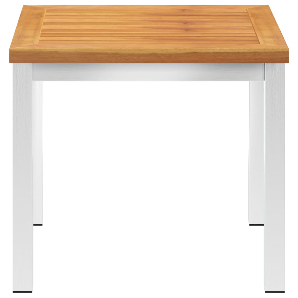 Garten-Beistelltisch 45x45x38 cm Massivholz Akazie & Edelstahl