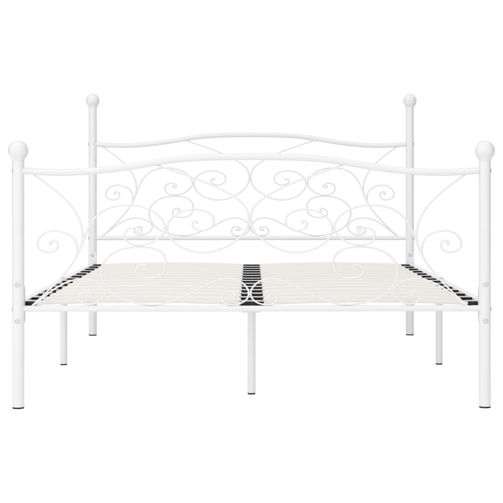Bettgestell mit Lattenrost Weiß Metall 120×200 cm