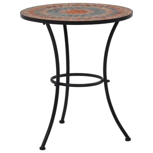 3-tlg. Bistro-Set Mosaik Keramik Orange / Grau
