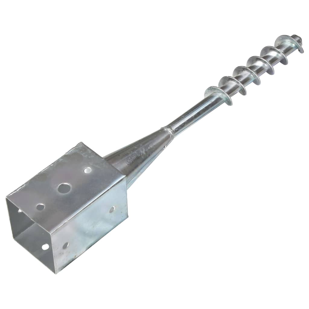 Jordspyd 6 stk Sølv 9×9×56 cm Galvaniseret stål