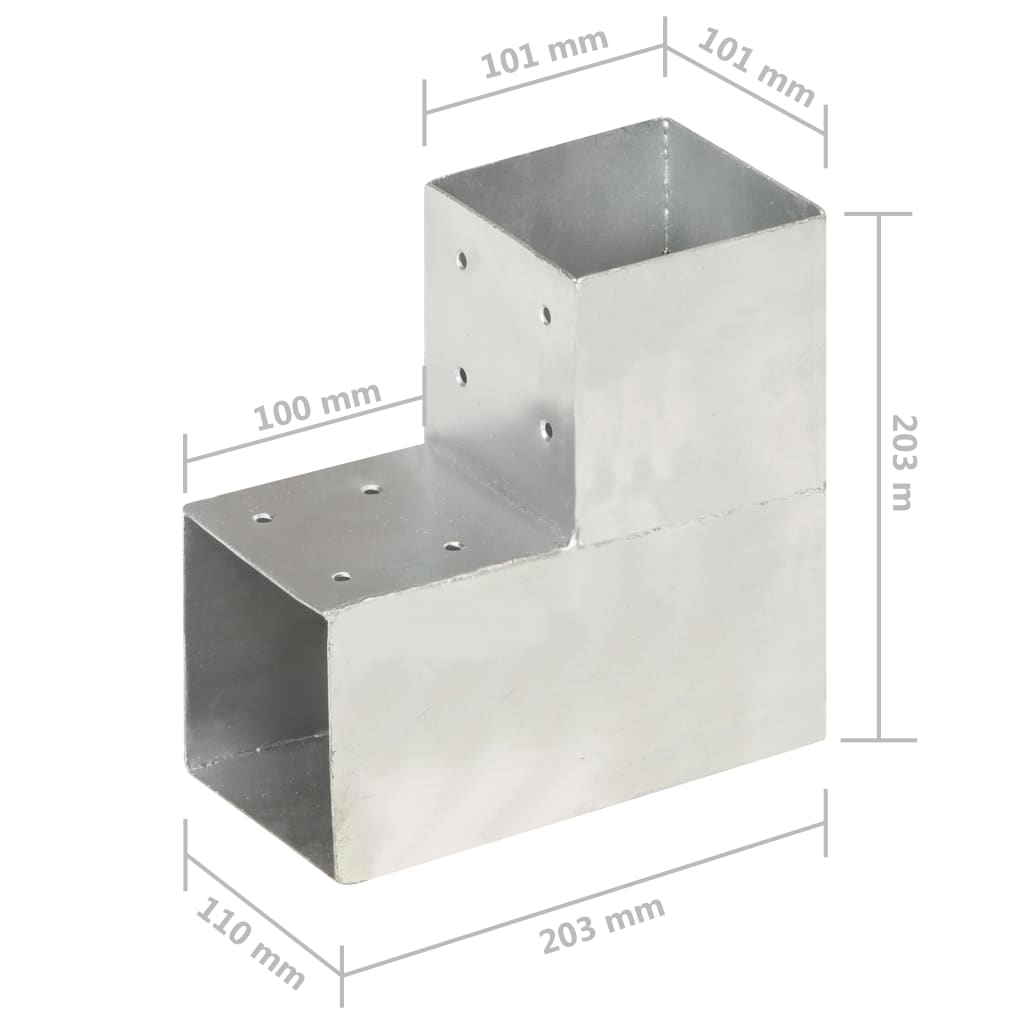 Pfostenverbinder L-Form Verzinktes Metall 101 x 101 mm