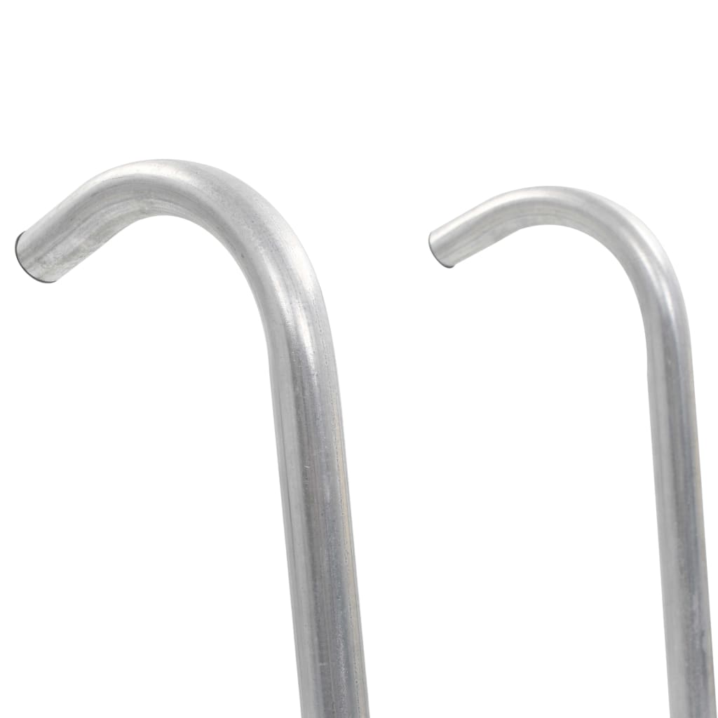 2-stufige Trampolinleiter Stahl Silbern 72 cm (Geeignet für 65 cm Höhe)