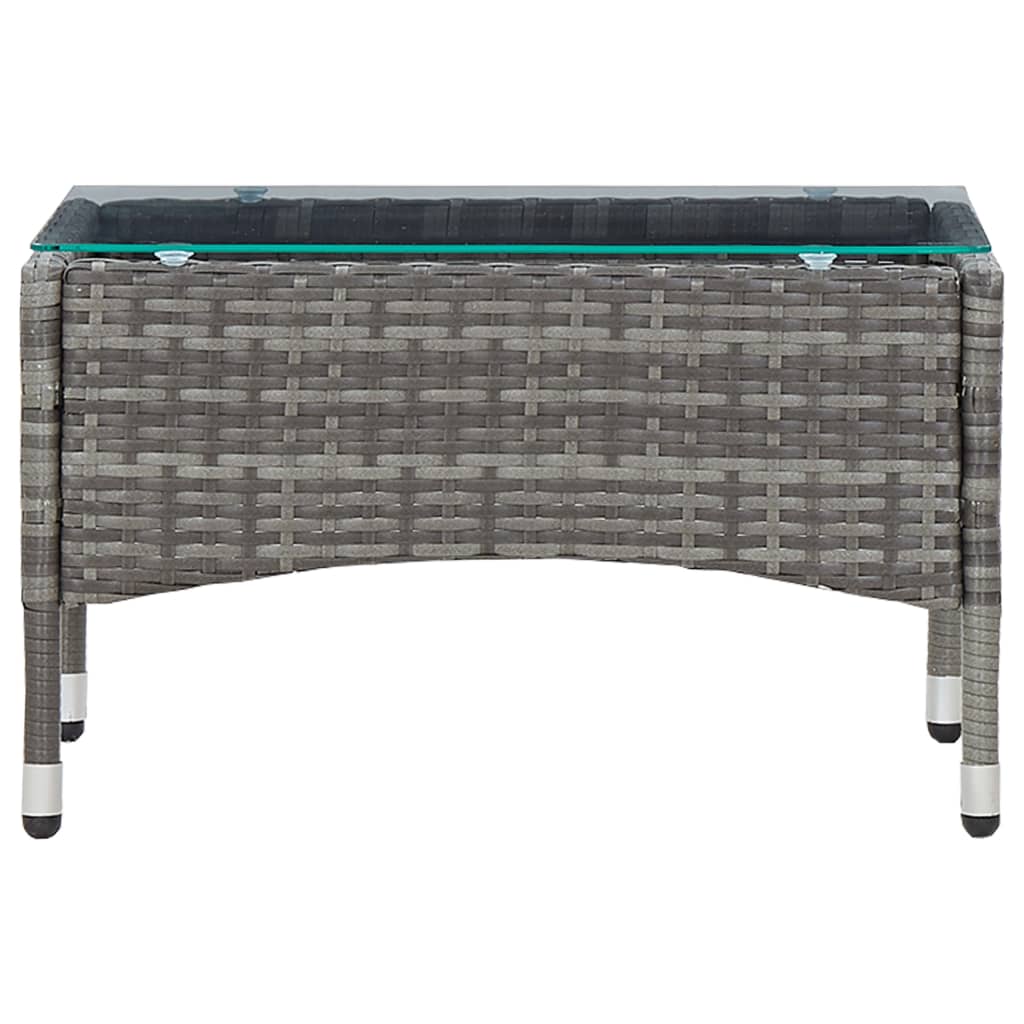 Couchtisch Grau 60x40x36 cm Poly Rattan
