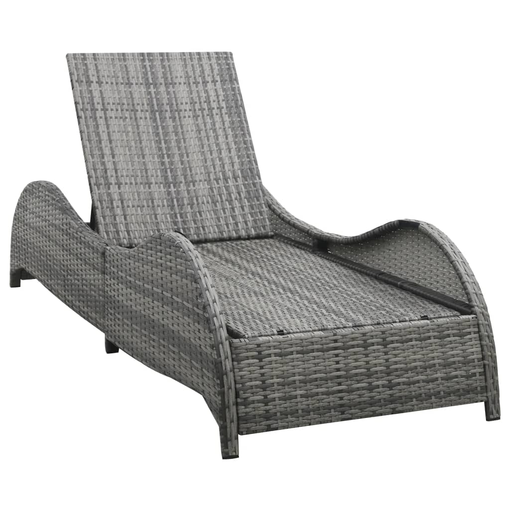 Solseng med pude polyrattan antracit