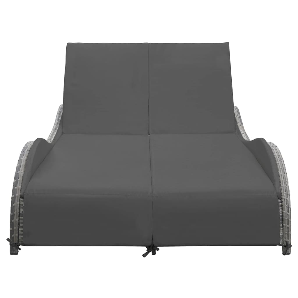 Dobbelt solseng med pude polyrattan antracit