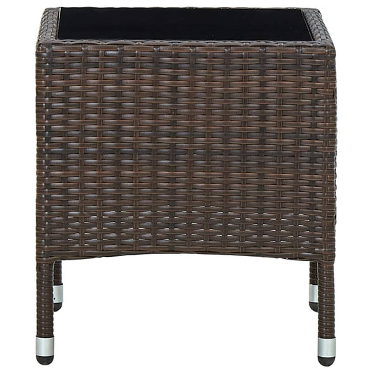 Gartentisch Braun 40x40x45 cm Poly Rattan