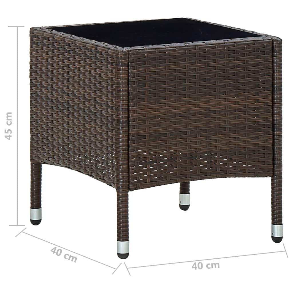 Havebord Brun 40x40x45 cm Poly Rattan