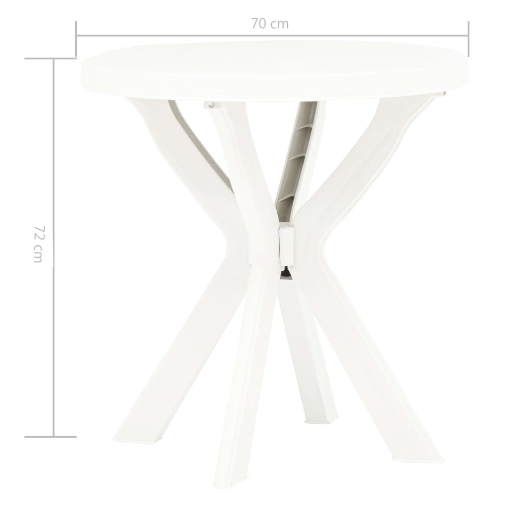 Bistrotisch Weiß Ø70 cm Kunststoff