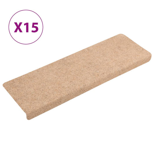 Stufenmatten Selbstklebend 15 Stk. 65x21x4 cm Creme Rechteckiger Rand