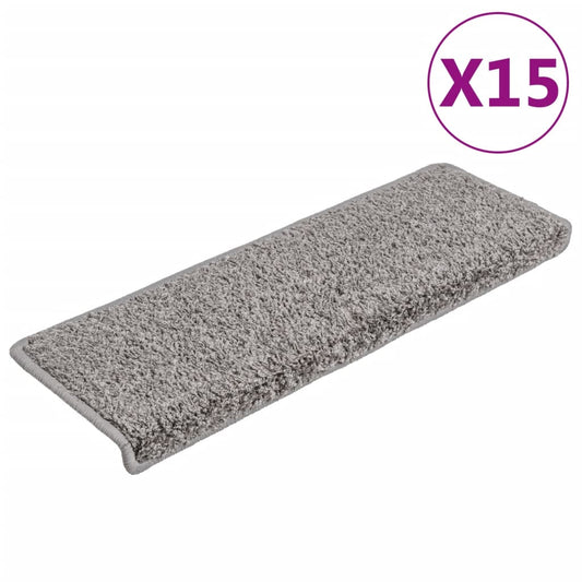 Stufenmatten 15 Stk. 65x21x4 cm Grau Rechteckiger Rand