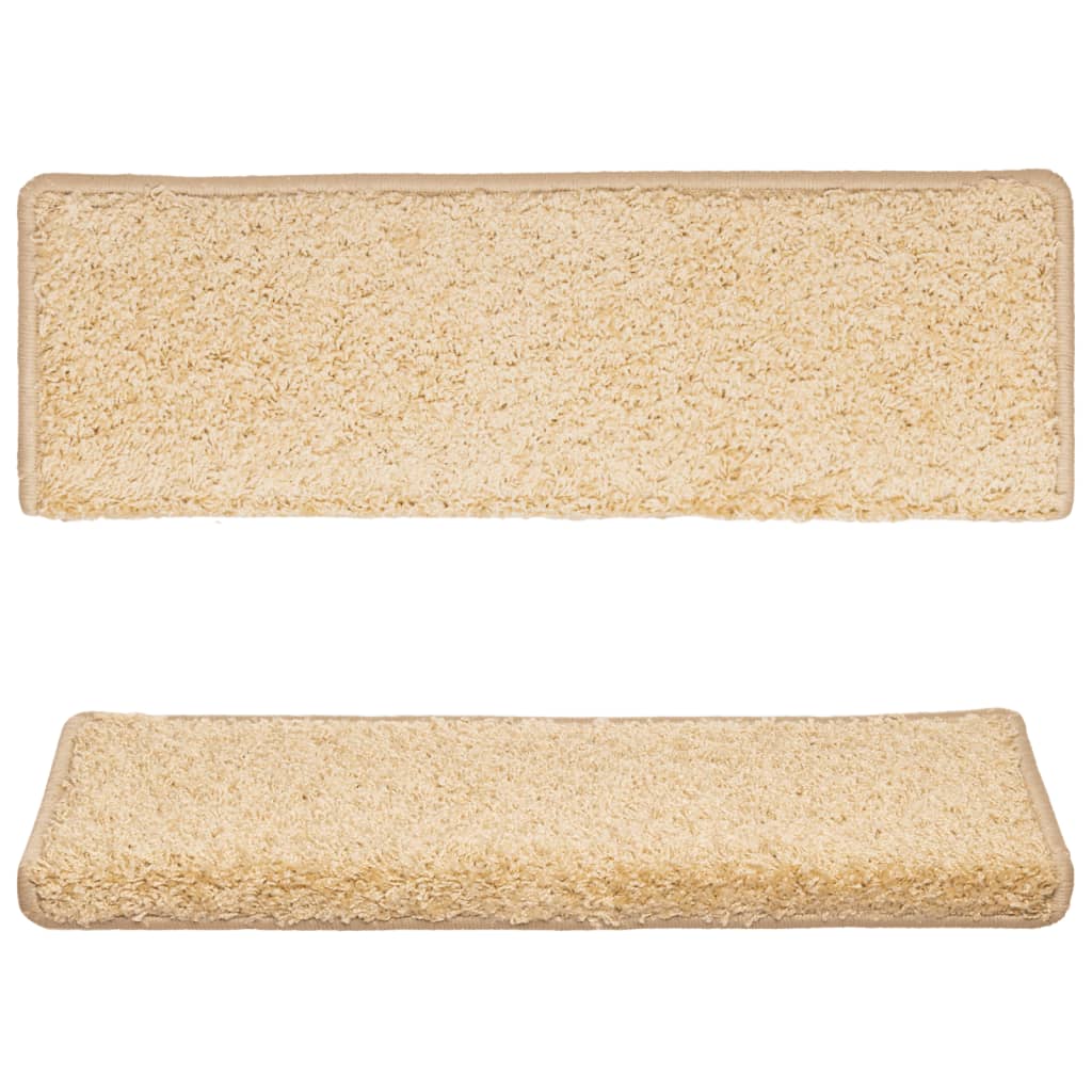 Stufenmatten 15 Stk. 65x21x4 cm Creme Rechteckiger Rand