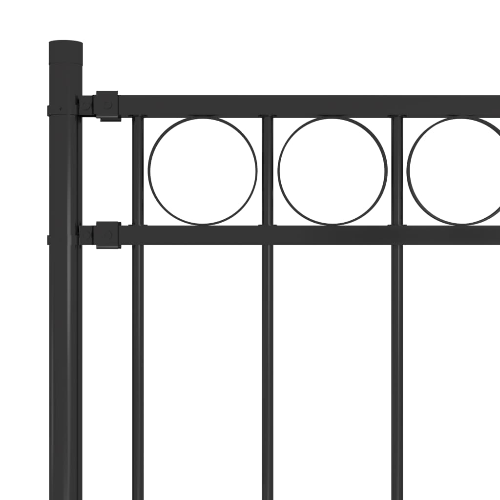 Gartenzaun Stahl 1,81x1 m Schwarz