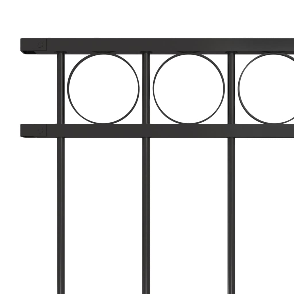 Zaunelement Stahl 1,7x1,2 m Schwarz