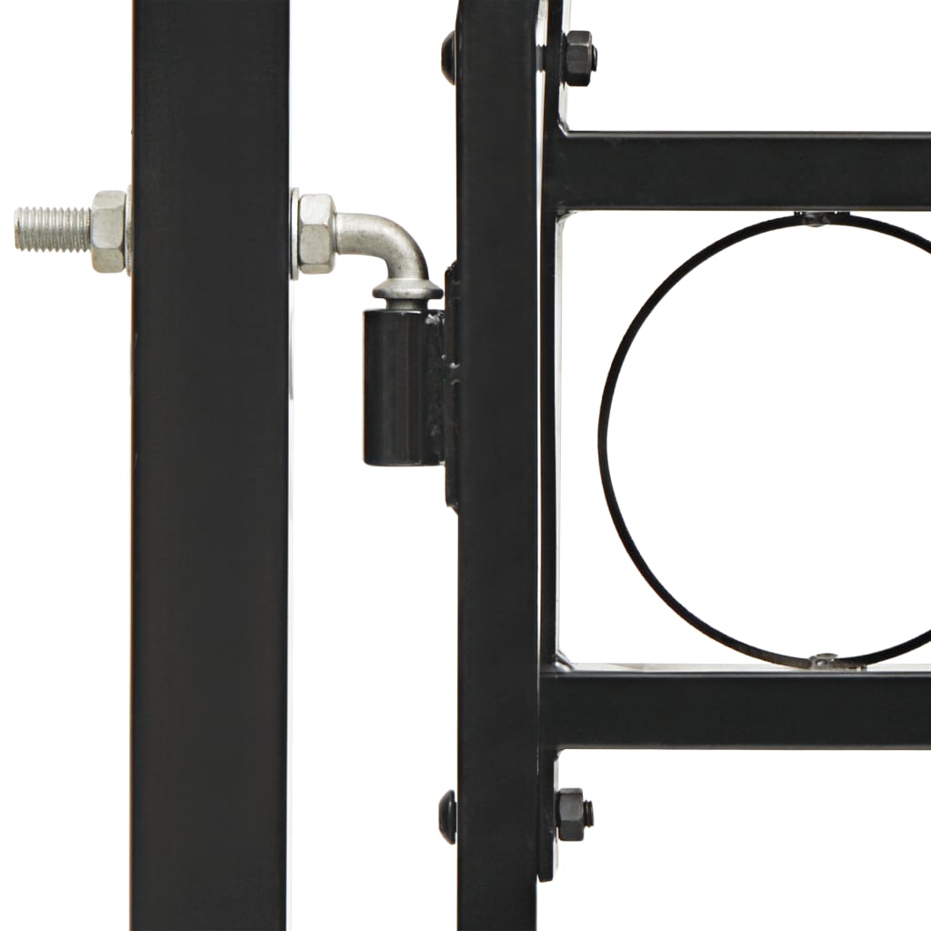 Hegnslåge Dobbeltfløjet Buet Top Stål 300x175 cm Sort