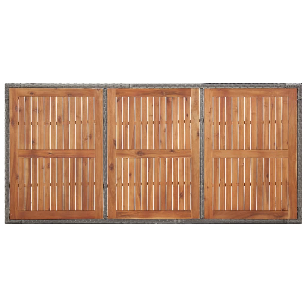 Havebord Grå 200x150x74 cm Polyrattan og akacietræ