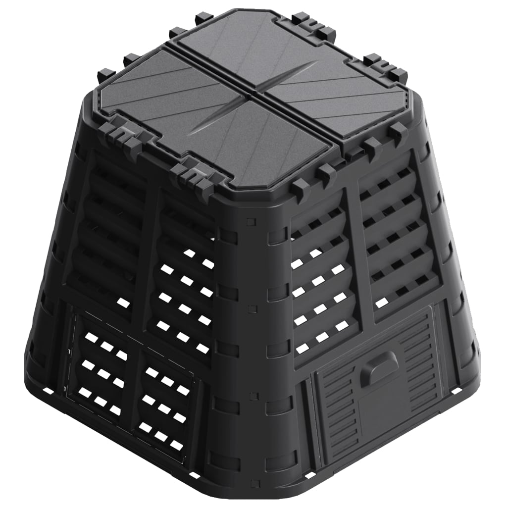 Havekompostor Sort 93,3x93,3x80 cm 480 L