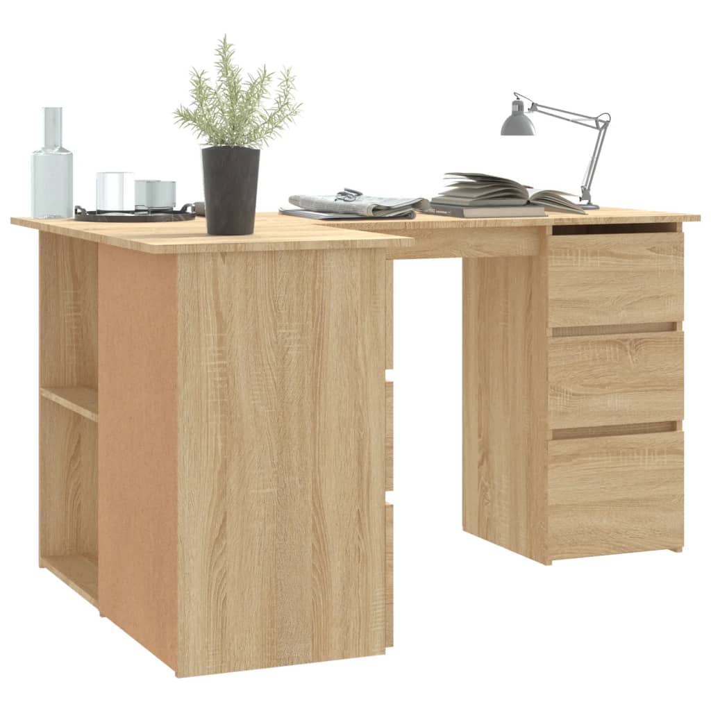 Hjørneskrivebord Sonoma Eg 145x100x76 cm Træmateriale