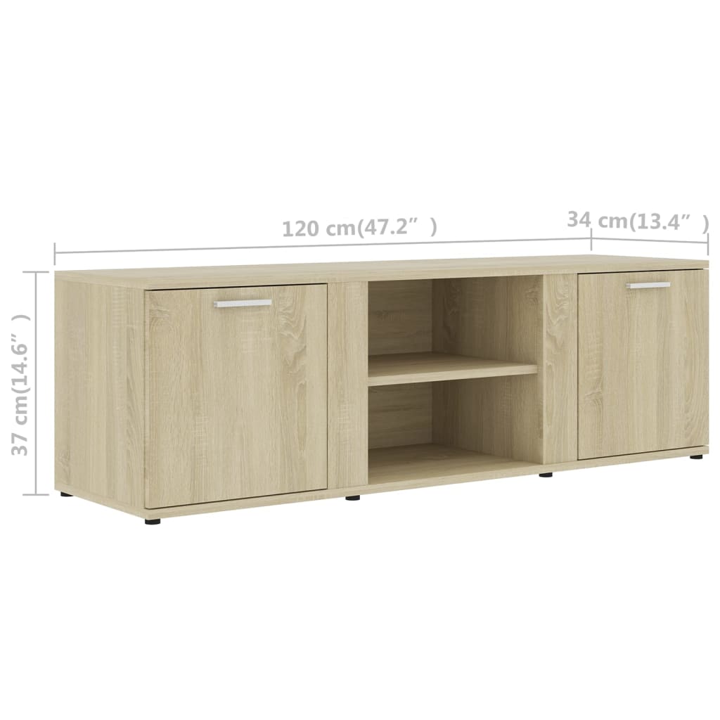 Tv-møbel Sonoma eg 120x34x37 cm træmateriale