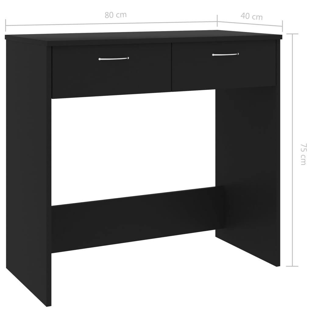 Skrivebord Sort 80x40x75 cm Træmateriale
