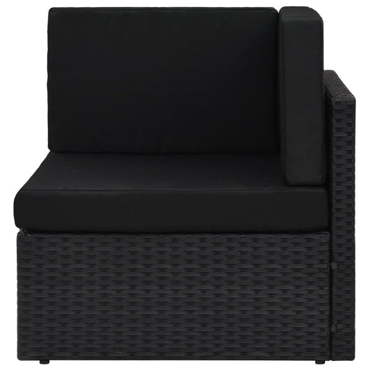 Modulares Sofa-Eckteil Poly Rattan Schwarz