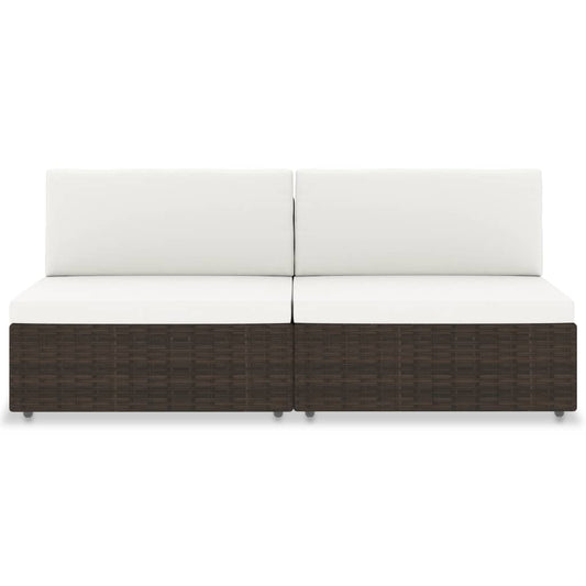 Modulares 2-Sitzer-Sofa Poly Rattan Braun
