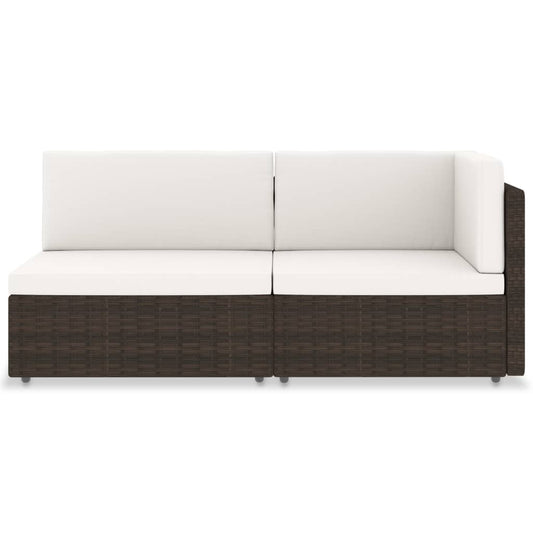 Modulares 2-Sitzer-Sofa Poly Rattan Braun