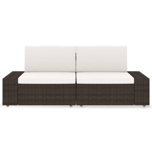 Modulares 2-Sitzer-Sofa Poly Rattan Braun