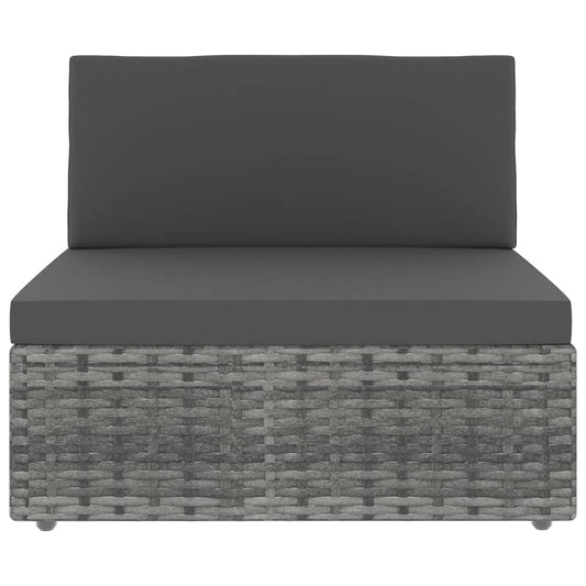Modulares Mittelsofa Poly Rattan Grau