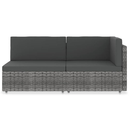 Modulares 2-Sitzer-Sofa Poly Rattan Grau