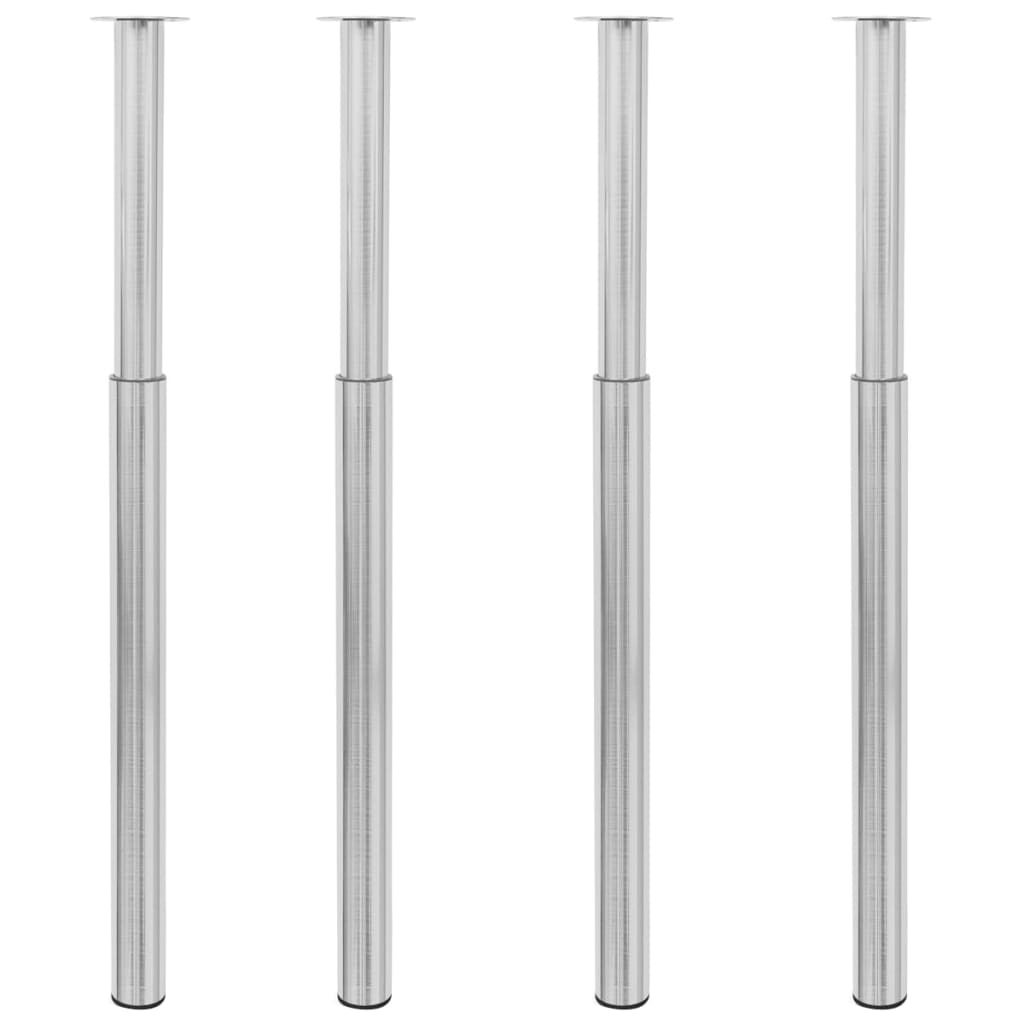 Teleskopische Tischbeine 4 Stk. Gebürstetes Nickel 710-1100 mm