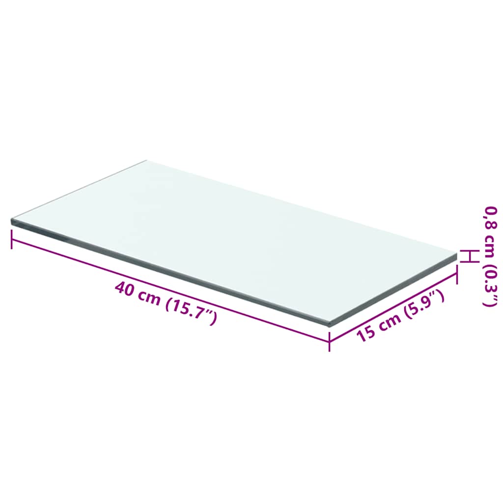 Regalböden 2 Stk. Glas Transparent 40x15 cm