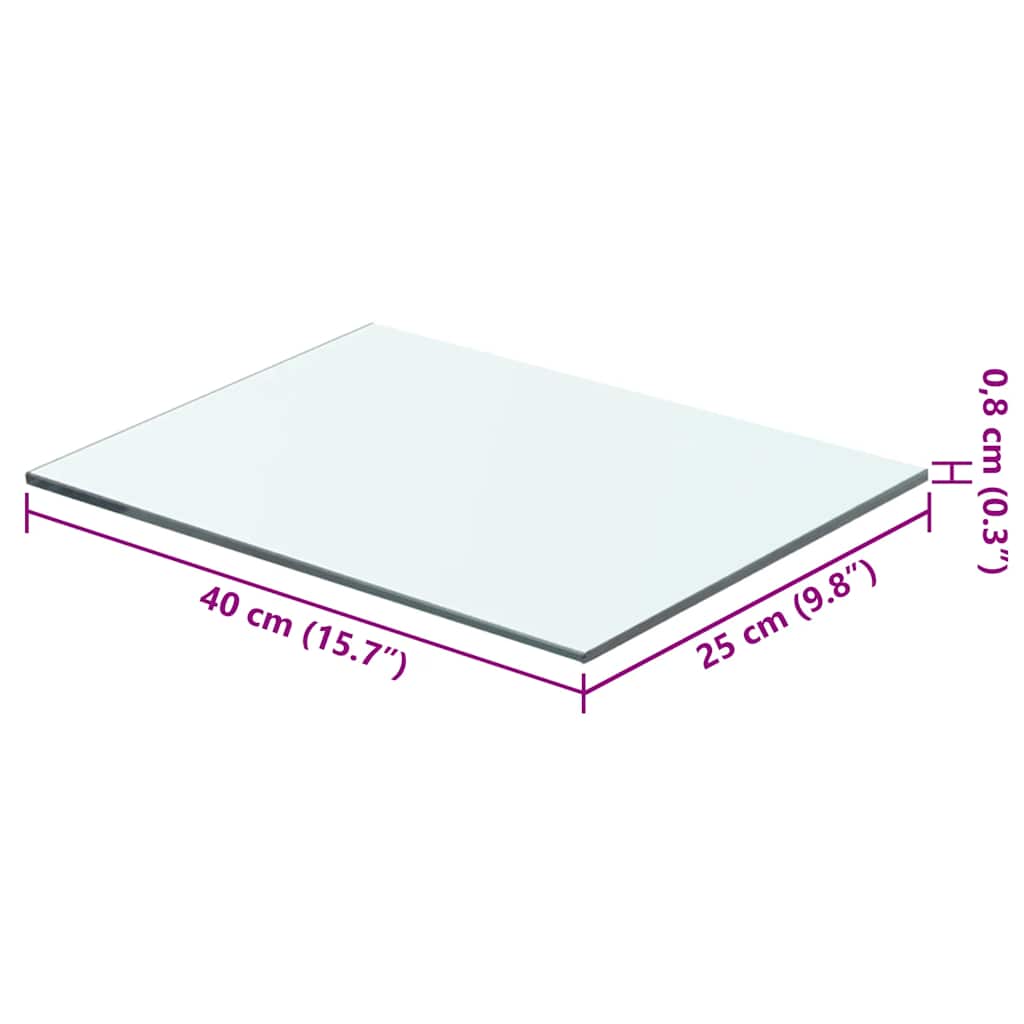 Regalböden 2 Stk. Glas Transparent 40x25 cm
