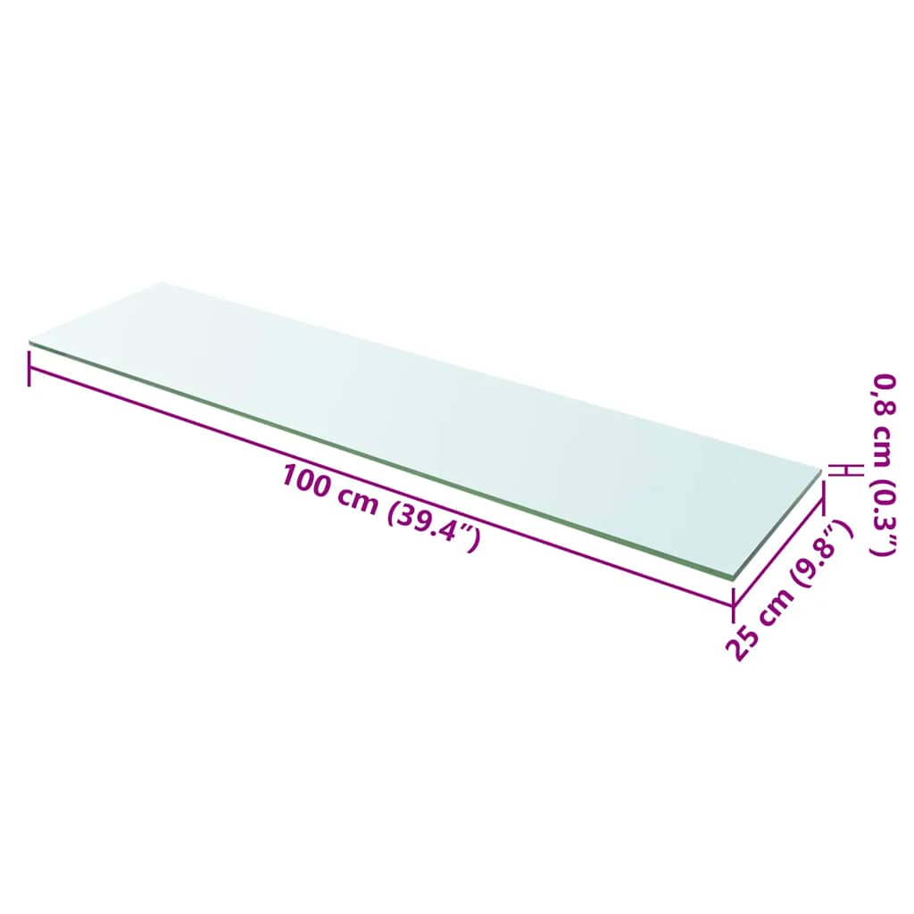 Regalböden 2 Stk. Glas Transparent 100x25 cm