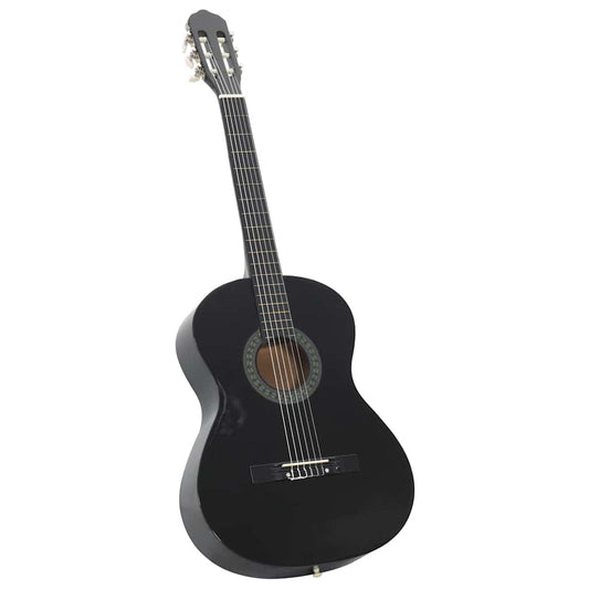 Klassikgitarre für Anfänger Schwarz 4/4 39" Lindenholz