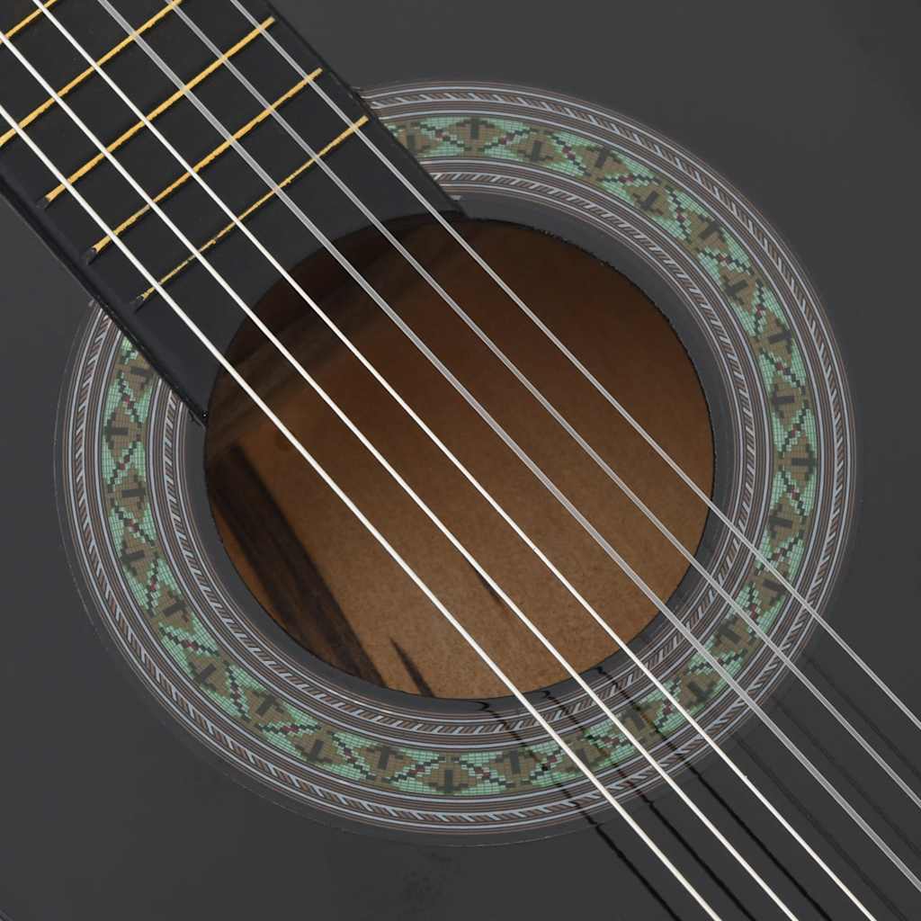 Klassikgitarre für Anfänger und Kinder Schwarz 3/4 36"