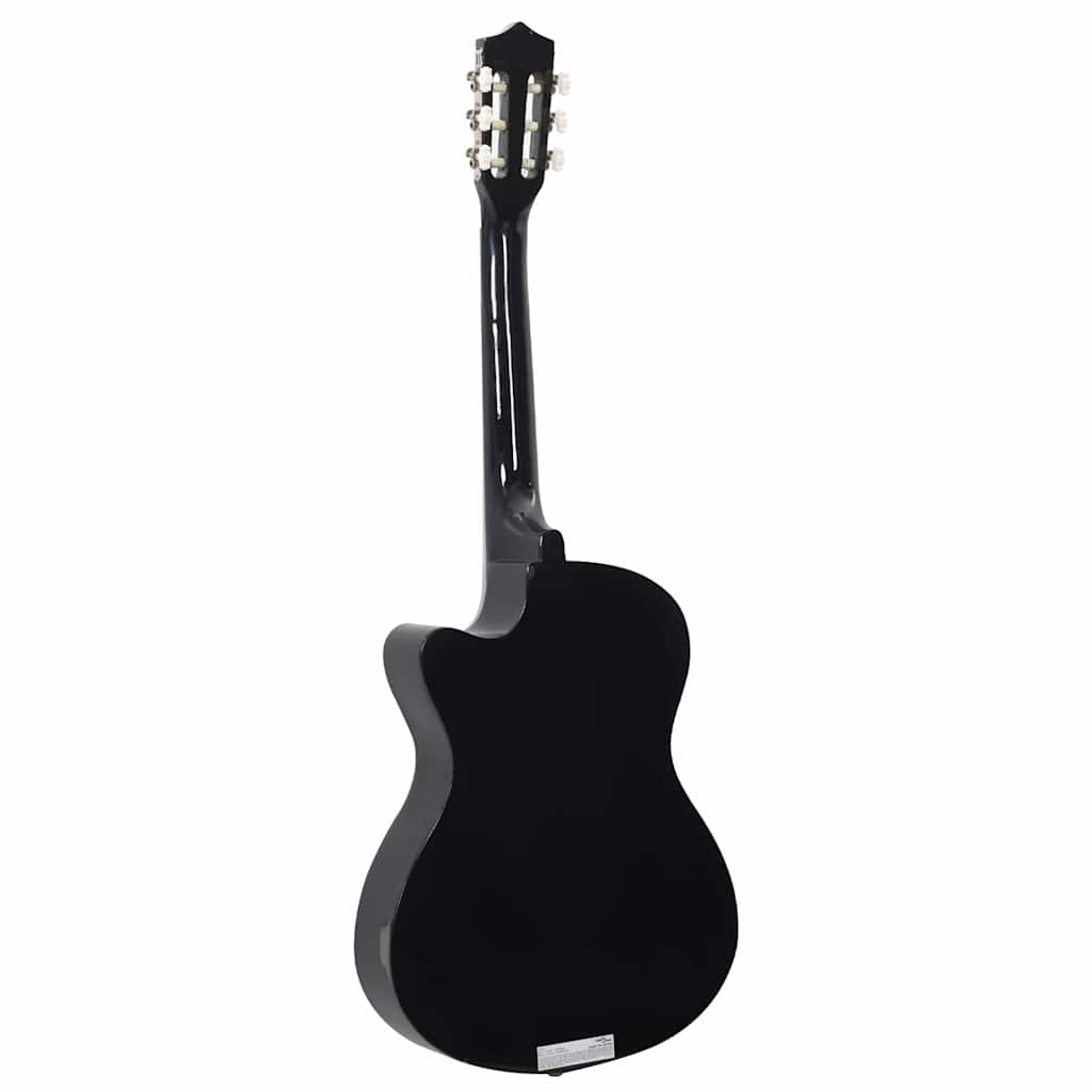 Westerngitarre Cutaway mit 6 Saiten Schwarz 38"