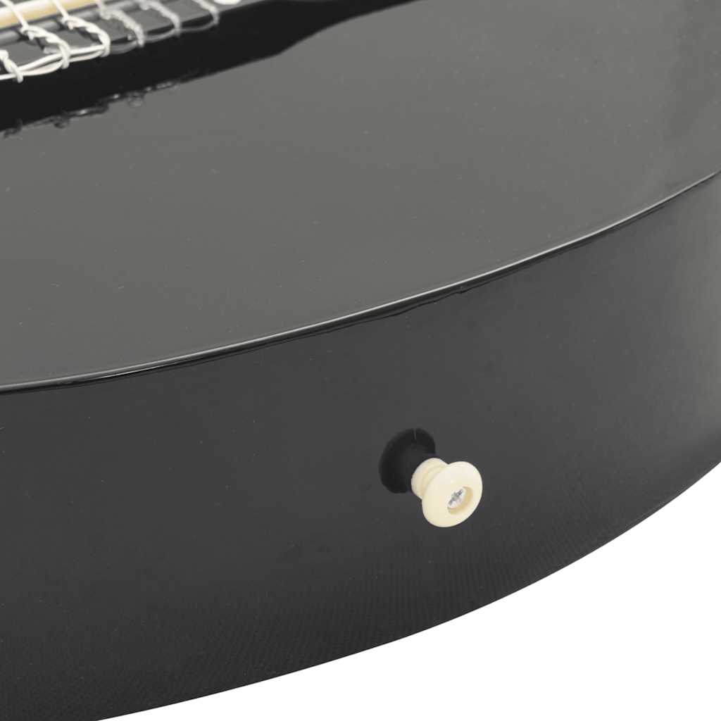 Westerngitarre Cutaway mit Equalizer und 6 Saiten Schwarz